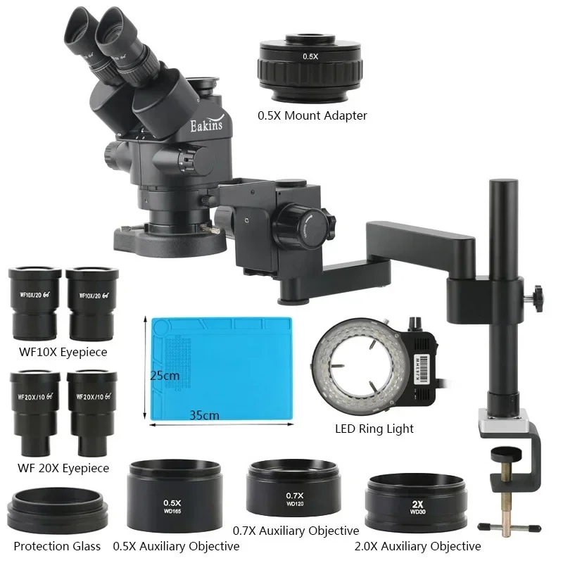 Eakins 3.5X-180X Simul-focal T - Stereo Trinocular Microscope Pcb 评论和价格