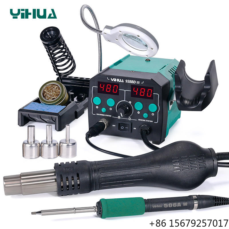 YIHUA 938BD-III 775W 2 in 1 T1 - Hot Air Rework Station T12 评论和价格