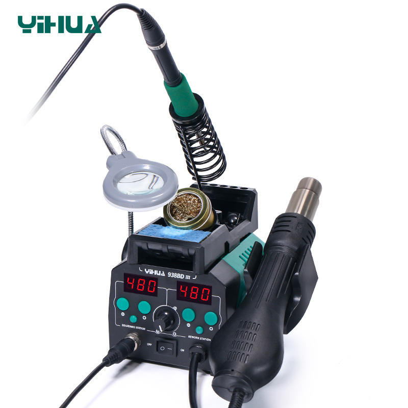 YIHUA 938BD-III 775W 2 in 1 T1 - Hot Air Rework Station T12 评论和价格