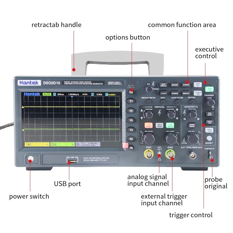 Hantek DSO2D10 Digital Storage - Digital Storage Oscilloscope 100Mhz 评论和价格
