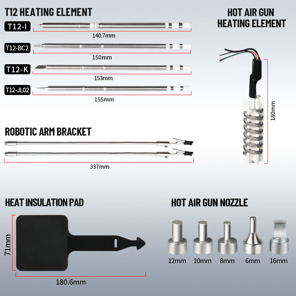 700W 2 in 1 Hot Air Soldering  - Hot Air Rework Station T12 评论和价格