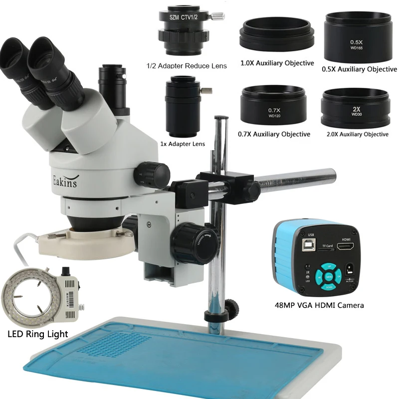 48MP 4K HDMI USB Video C Mount - Stereo Trinocular Microscope Pcb 评论和价格