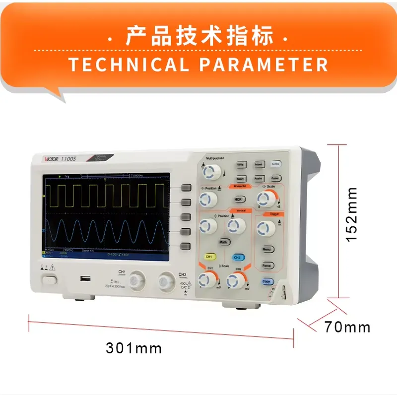 VICTOR 1100S 100 MHz Bandwidth - Digital Storage Oscilloscope 100Mhz 评论和价格