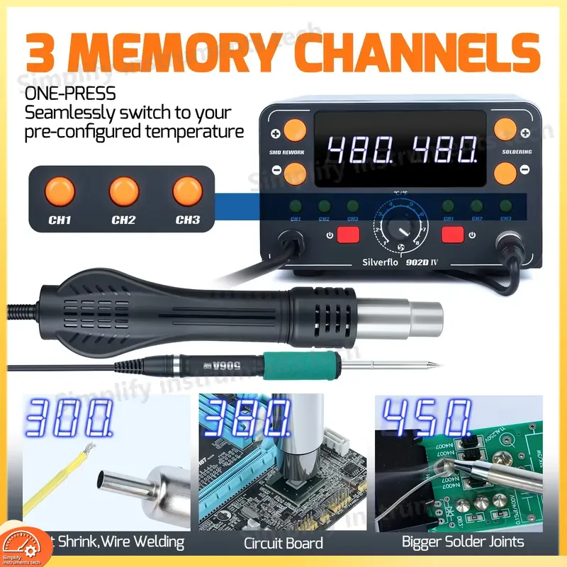 902D IV 775W Soldering Station - Hot Air Rework Station T12 评论和价格